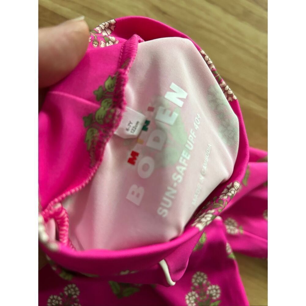 Boden kids swim shirt pink long sleeve 40 spf size M 6-7y - Picture 6 of 6